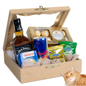 Cesta Presente Masculino Whisky Chocolate Aniversario