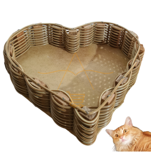 Cesta Coração Madeira Caixa Organizador Sintetico G