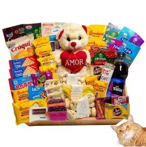 Presente Cesta Café Da Manhã Chocolate 52 Itens Urso Pelucia